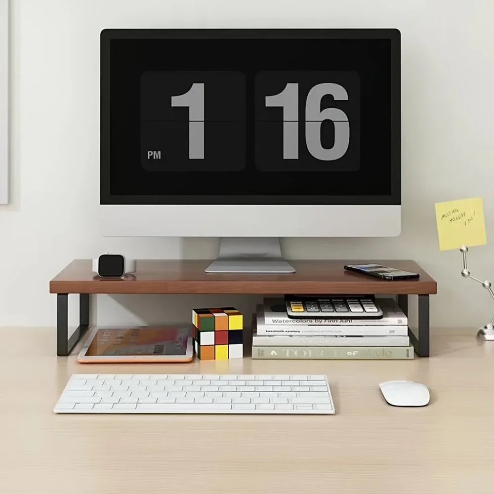 Wooden Office Computer Desktop Stand _ Shop Now_yyt